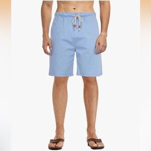 Amazon Essentials | NWOT Men’s Linen Blend Bermuda Shirts in Sky Blue Size 3XL